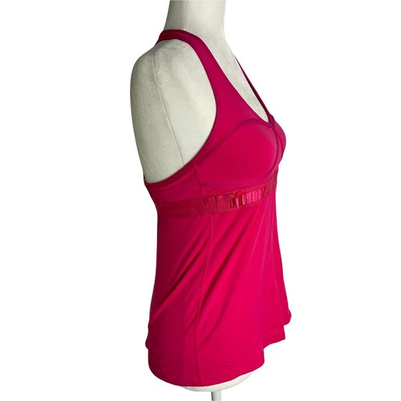 Lululemon Adjustable Tank Top 8 Pink Racerback Lined Bust Stretch Knit - Picture 6 of 7